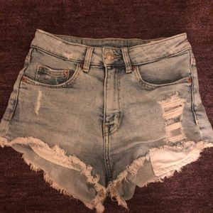 high waisted jean shorts